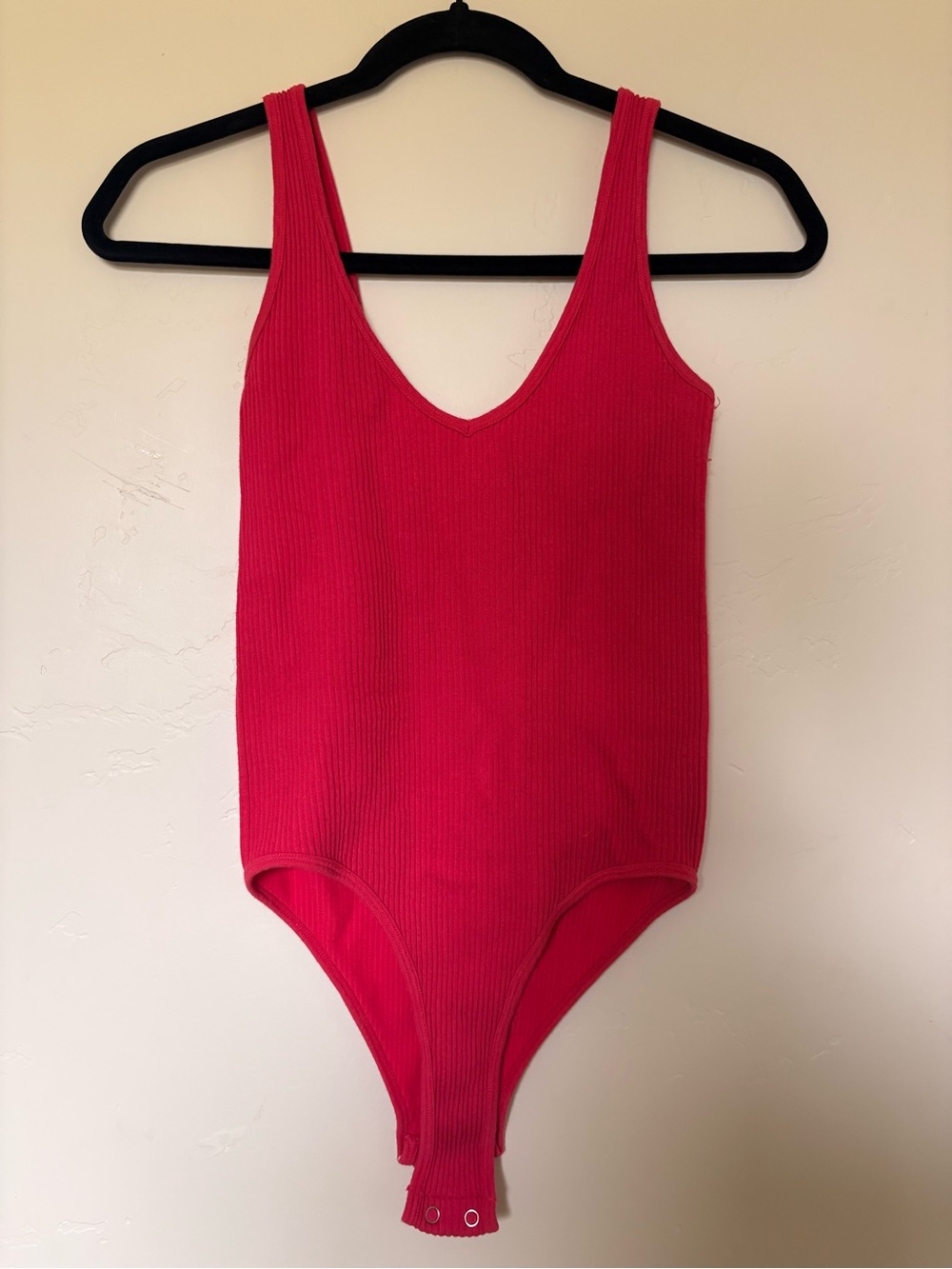Aura Ribbed Hot Pink Tank One-Piece Bodysuit